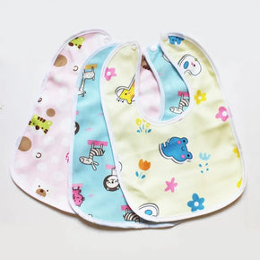 3 Pack Washable Waterproof Baby Bibs Super Soft Double Layer Drool Bibs for 1-3Y, Skin-Friendly Feeding