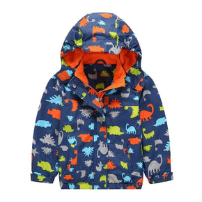 3-12 Years Baby Boys Coat Waterproof Hooded Children Jacket Outwear Windproof Autumn Winter Warm Velvet Windbreaker