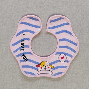 Baby Bibs Waterproof Round Neck Rotatable Newborn Feeding Burp Cloth Soft Absorbent Baby Drool Bibs For Boys Girls